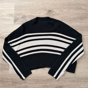 Hollister Striped Ribbed mock Sweater